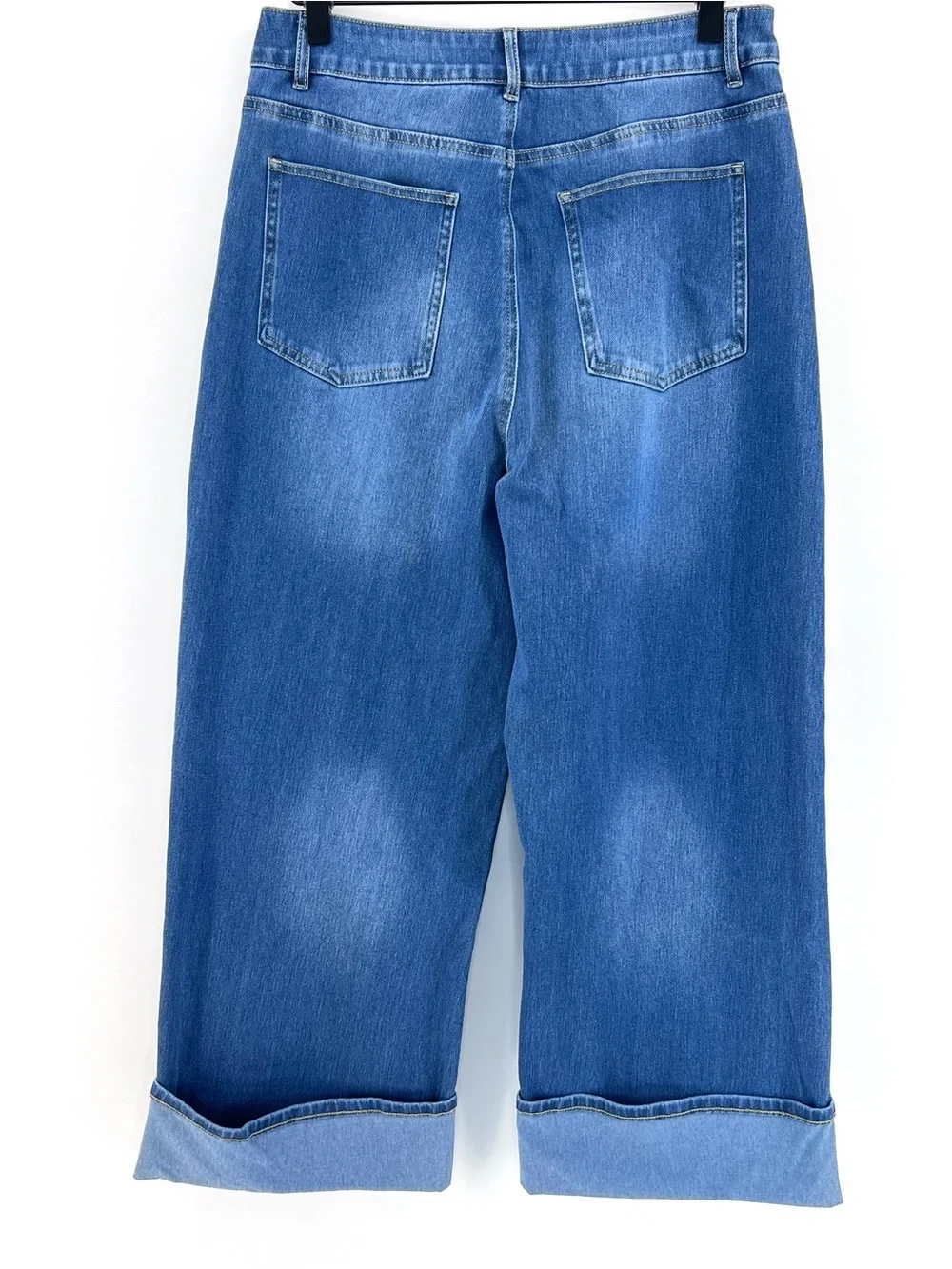 Halara Flex Jeans High Waisted Rolled Hem Wide Leg Casual MP M Petite NWT